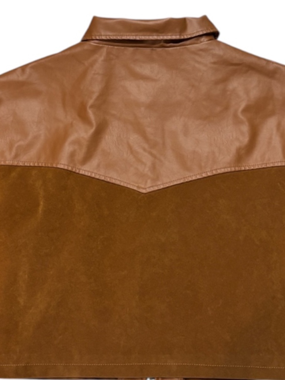 PrettyLittleThing Faux Suede Western Jacket - Toffee Brown Size 18 - Picture 5 of 9